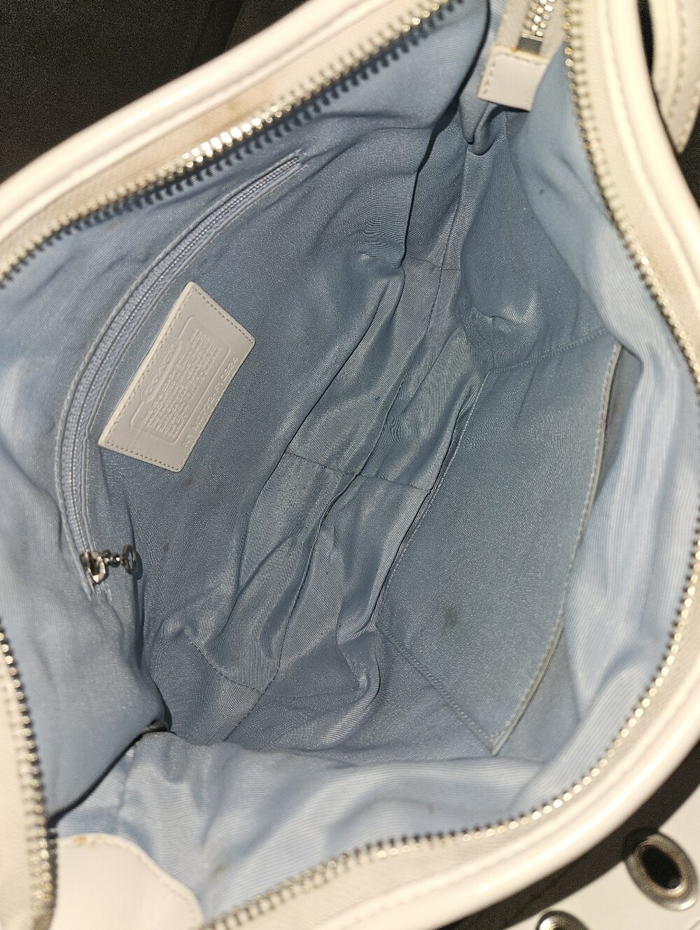 Coach Vintage Y2K Blue White Signature Monogram Canvas Leather Soho Shoulder Bag - Picture 15 of 16